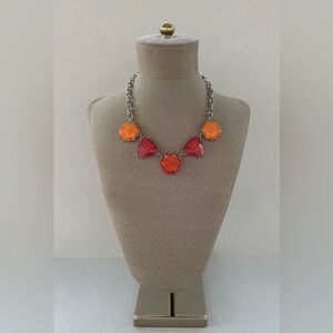 Geometric Red and Orange Statement Necklace